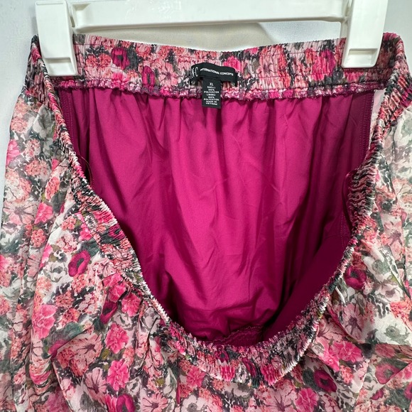 INC International Concepts Pink Floral Off Shoulder High Low Midi Dress XL - Picture 13 of 13